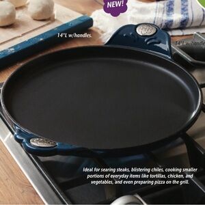 Princess House Blue Cast Iron Griddle